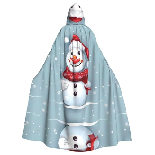 SDEGTHO Frohe Weihnachten Lovely Snowman Erwachsene Kapuzenumhang Umhang Halloween Hexe Kostüm für Männer und Frauen Cosplay Kostüme von SDEGTHO