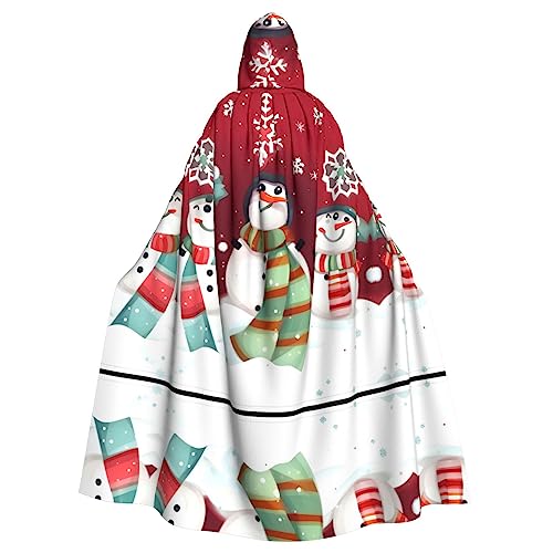 SDEGTHO Frohe Weihnachten süßer Schneemann Erwachsene Kapuzenumhang Umhang Halloween Hexe Kostüm für Männer und Frauen Cosplay Kostüme von SDEGTHO