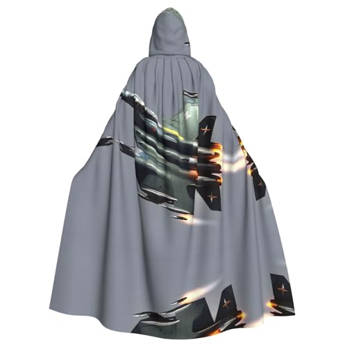 SDEGTHO Jet Fighter Kapuzenumhang für Erwachsene, Halloween-Hexenkostüm für Damen und Herren, Cosplay-Kostüme von SDEGTHO