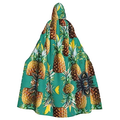 SDEGTHO Psych Ananas-Zitate für Erwachsene, Kapuzenumhang, Umhang, Halloween, Hexenkostüm für Damen und Herren, Cosplay-Kostüme von SDEGTHO