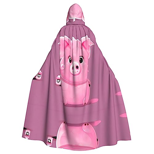 SDEGTHO Red Pig Kapuzenumhang für Erwachsene, Halloween-Hexenkostüm für Damen und Herren, Cosplay-Kostüme von SDEGTHO