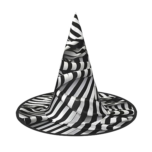 SDEGTHO Spitzkappe, Zebra-ähnlicher Druck, Hexenhut für Halloween, Kostüm, Party, Weihnachten, Maskerade, Karneval, Cosplay, 3 Stück von SDEGTHO