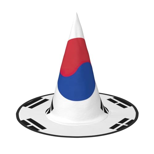 SDEGTHO Spitzkappe Flagge der Republik Korea Hexenhut für Halloween Kostüm Party Weihnachten Maskerade Karneval Cosplay 3 Stück von SDEGTHO