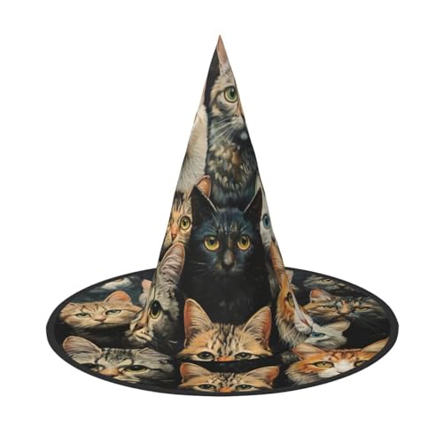 SDEGTHO Spitzkappe Katze Hexenhut für Halloween Kostüm Party Weihnachten Maskerade Karneval Cosplay 3 Stück von SDEGTHO