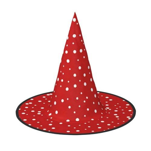 SDEGTHO Spitzkappe Rot und Weiß Polka Dots Hexenhut für Halloween Kostüm Party Weihnachten Maskerade Karneval Cosplay 3 Stück von SDEGTHO