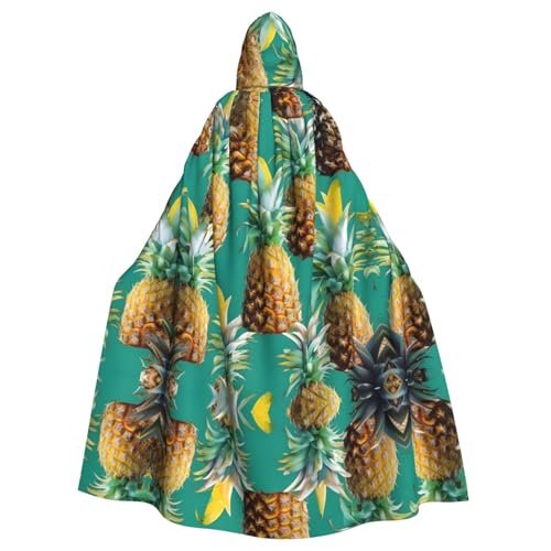 SDEGTHO Tropische Ananas-Hawaii-Umhang mit Kapuze für Erwachsene, Halloween-Hexenkostüm für Männer und Frauen, Cosplay-Kostüme von SDEGTHO