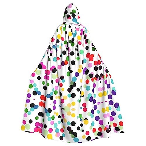 SDEGTHO Twister Polka Dots Kapuzenumhang für Erwachsene, Halloween-Hexenkostüm für Damen und Herren, Cosplay-Kostüme von SDEGTHO