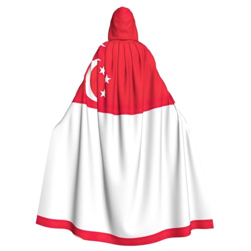 SDEGTHO Umhang mit Kapuze und Singapur-Flagge, Halloween-Hexenkostüm für Damen und Herren, Cosplay-Kostüme von SDEGTHO