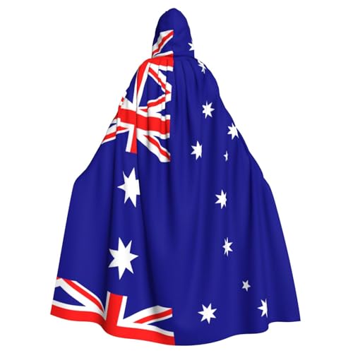 SDEGTHO Umhang mit Kapuze und australischer Flagge, Halloween-Hexenkostüm für Damen und Herren, Cosplay-Kostüme von SDEGTHO