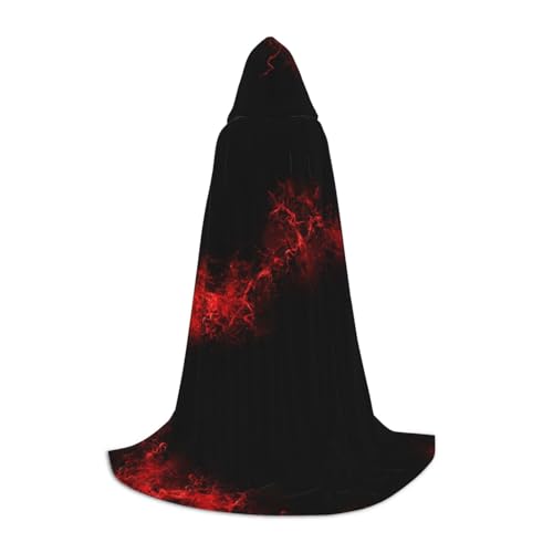 SDFCUMDM Explosion Burst Rot Schwarz Druck Kapuzenumhang für Teenager für Halloween Cosplay Kostüme von SDFCUMDM