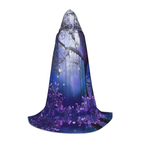 SDFCUMDM Kapuzenumhang mit Blume, Schmetterling, Baumdruck, für Teenager, Halloween, Cosplay-Kostüme von SDFCUMDM