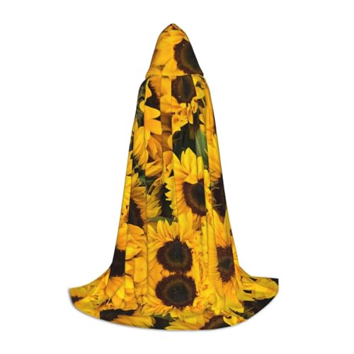 SDFCUMDM Kapuzenumhang mit Sonnenblumen-Druck, für Teenager, Halloween, Cosplay-Kostüme von SDFCUMDM