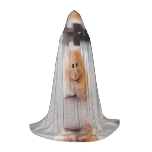 SDFCUMDM Kastanienbrauner Hamster-Druck, Kapuzenumhang für Teenager, für Halloween, Cosplay-Kostüme von SDFCUMDM