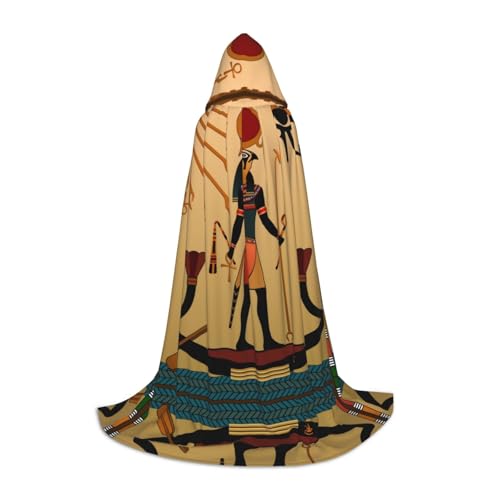 SDFCUMDM Sun Old Egyptian Timeless Grace Print Hooded Cape For Teens For Halloween Cosplay Costumes von SDFCUMDM