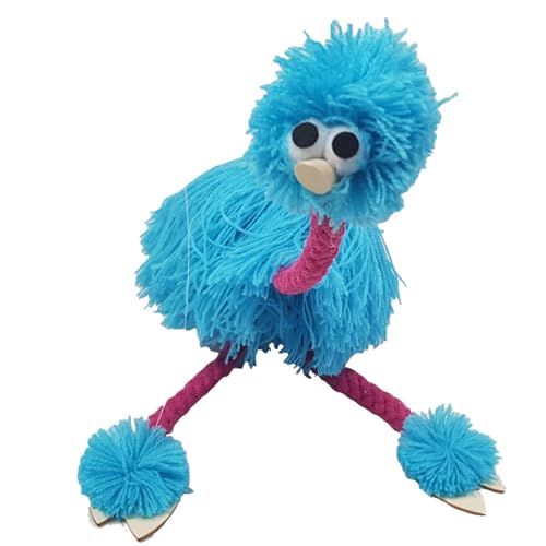 SDFGBNJK Kinder Marionette Strauß, Ostrich Toy Die neue Aufklärung für Kinder liefert traditionelles Volkspuzzle Hand gemacht Ostrich Marionette String Eltern Kind Interaktives Spielzeug,Blau von SDFGBNJK