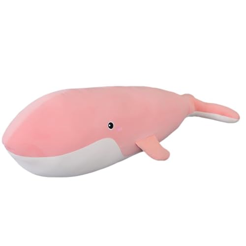 SDFGBNJK Süßes Wal Plüschtier,Wal Plüschtier süße Hai Puppe Umarmung Kissen Kuscheltier Plüsch Puppe Kinder Geburtstagsgeschenk,Rosa,110cm von SDFGBNJK