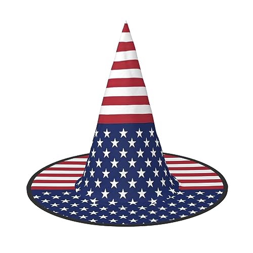 Amerikanische Flagge Sterne Streifen Druck Party Hut Halloween Karneval Hexen Hüte für Mottopartys Cosplay Urlaub Dekor von SDFHU