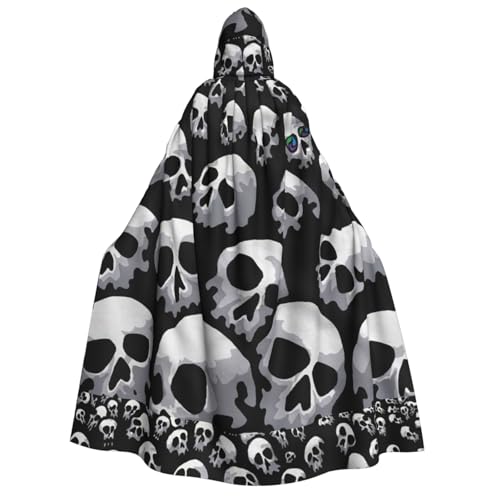 Kapuzenumhang mit Totenkopf-Aufdruck, für alle Unisex, Cosplay, Kostüm, Halloween, Dekoration, Karnevalsbedarf von SDFHU