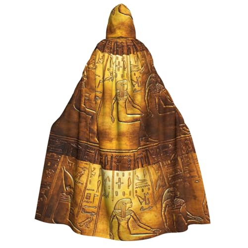 SDFHU Ägypten Hieroglyphen Druck Kapuzenumhang für alle Unisex Cosplay Kostüm Halloween Dekoration Karneval Supplies von SDFHU