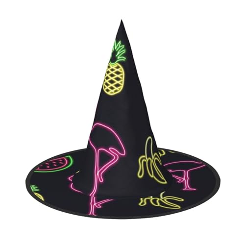 SDFHU Ananas Banane Flamingo Druck Party Hut Halloween Karneval Hexen Hüte für Mottopartys Cosplay Urlaub Dekor von SDFHU