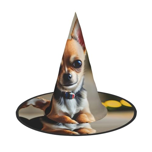 SDFHU Chihuahua Hund 1 Druck Party Hut Halloween Karneval Hexen Hüte für Mottopartys Cosplay Urlaub Dekor von SDFHU