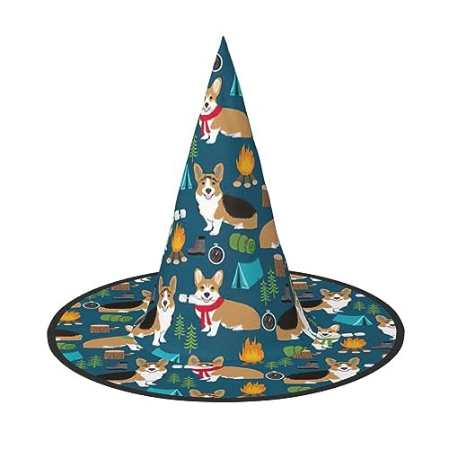 SDFHU Corgi Print Party Hut Halloween Karneval Hexen Hüte für Mottopartys Cosplay Urlaub Dekor von SDFHU