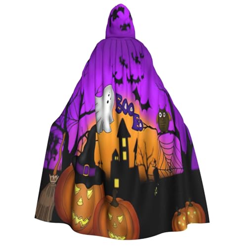 SDFHU Halloween Eule Geist Kürbis Druck Kapuzenumhang für alle Unisex Cosplay Kostüm Halloween Dekoration Karneval Supplies von SDFHU