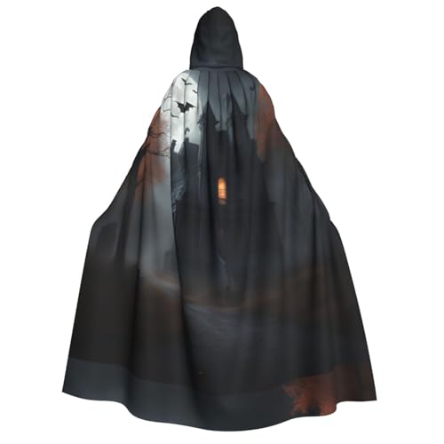 SDFHU Halloween Horror Print Hooded Cloak for All Unisex Cosplay Costume Halloween Decoration Carnival Supplies von SDFHU