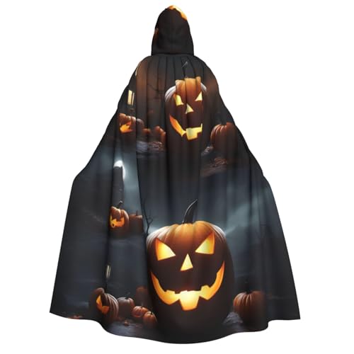 SDFHU Halloween-Kürbis-Aufdruck, Kapuzenumhang für alle Unisex Cosplay Kostüm Halloween Dekoration Karneval Supplies von SDFHU