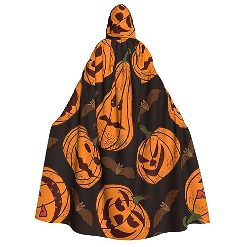 SDFHU Halloween-Kürbis-Aufdruck, Kapuzenumhang für alle Unisex Cosplay Kostüm Halloween Dekoration Karneval Supplies von SDFHU