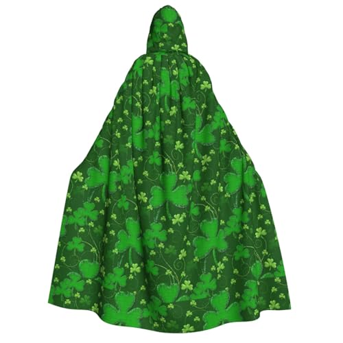 SDFHU Hintergrund St. Patrick's Day Glitzer-Druck Kapuzenumhang für alle Unisex Cosplay Kostüm Halloween Dekoration Karneval Zubehör von SDFHU