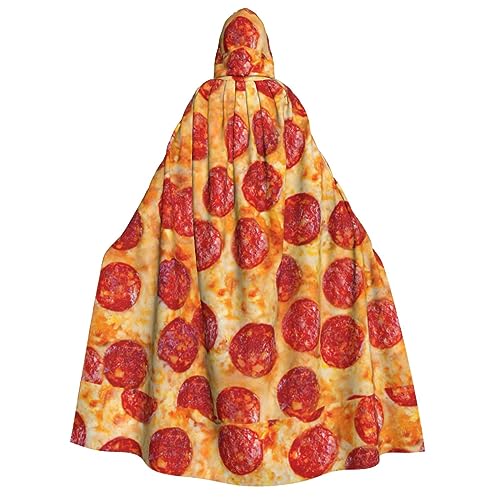 SDFHU Kapuzenumhang mit 3D-Pizza-Aufdruck und Pepperoni-Druck, Unisex, Cosplay, Kostüm, Halloween, Dekoration, Karnevalsbedarf von SDFHU