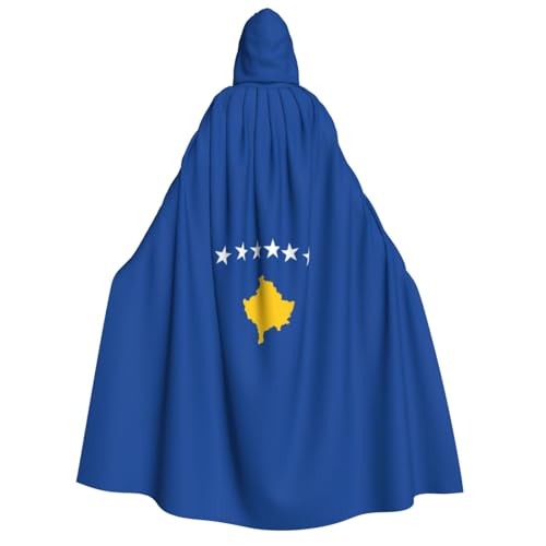 SDFHU Kapuzenumhang mit Flagge des Kosovo, Unisex, Cosplay, Kostüm, Halloween, Dekoration, Karnevalsbedarf von SDFHU