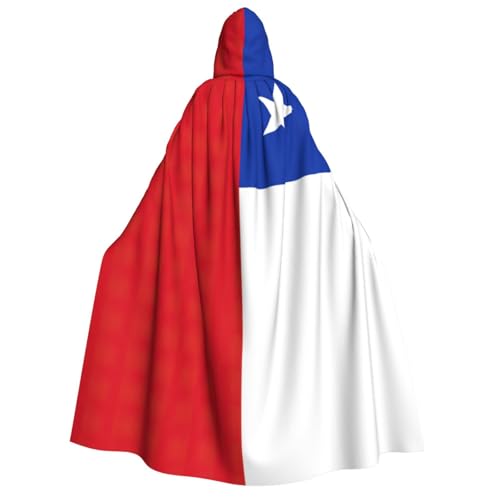 SDFHU Kapuzenumhang mit Flagge von Chile, Unisex, Cosplay, Kostüm, Halloween, Dekoration, Karnevalsbedarf von SDFHU