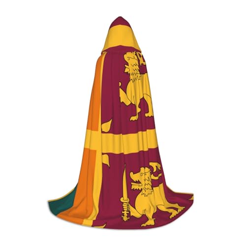 SDFHU Kapuzenumhang mit Sri Lanka-Flagge, Cosplay, Umhang für Damen und Herren, Gothic-Umhang, Hexen-Umhang von SDFHU