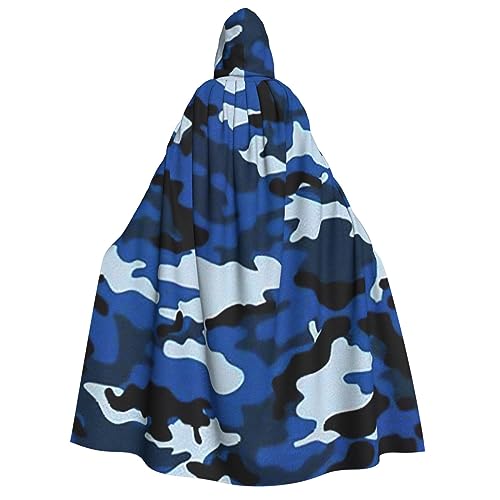 SDFHU Kapuzenumhang mit blauem Camouflage-Druck, für alle Unisex, Cosplay, Kostüm, Halloween, Dekoration, Karnevalsbedarf von SDFHU