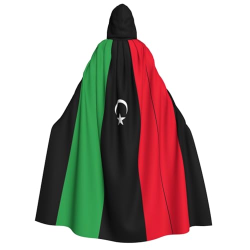 SDFHU Kapuzenumhang mit libyscher Flagge, Unisex, Cosplay, Kostüm, Halloween, Dekoration, Karnevalsbedarf von SDFHU