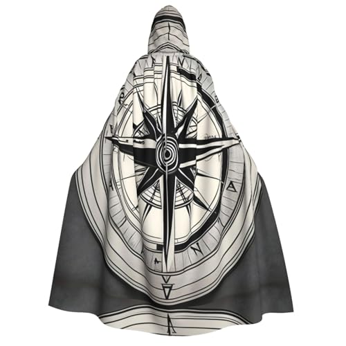 SDFHU Law of the Compass Navigation 1 Print Hooded Cloak for All Unisex Cosplay Costume Halloween Decoration Carnival Supplies von SDFHU