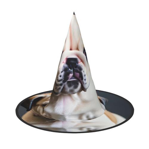 SDFHU Niedliche Bulldogge Welpe 1 Druck Party Hut Halloween Karneval Hexen Hüte für Mottopartys Cosplay Urlaub Dekor von SDFHU