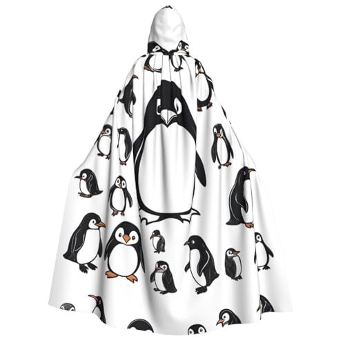 SDFHU Niedlicher Pinguin-Druck Kapuzenumhang für alle Unisex Cosplay Kostüm Halloween Dekoration Karneval Supplies von SDFHU