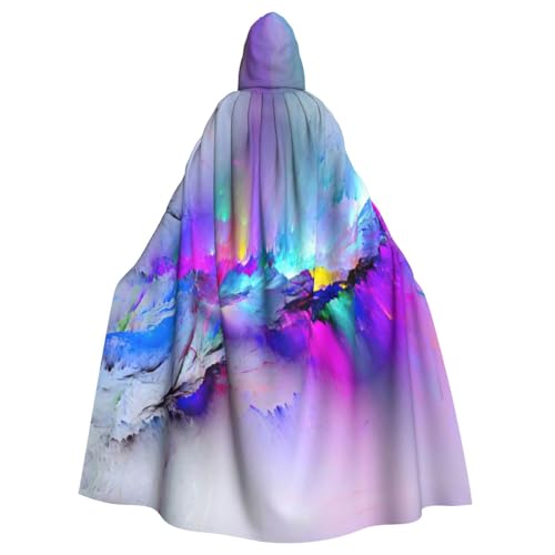 SDFHU Northern Lights Painting Print Halloween Hooded Cloak Adults Stylish Cape for Carnivals Motto Parties Cosplays von SDFHU