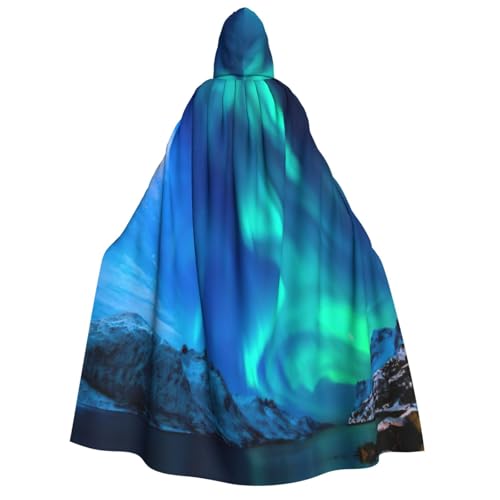 SDFHU Northern Lights Print Hooded Cloak for All Unisex Cosplay Costume Halloween Decoration Carnival Supplies von SDFHU