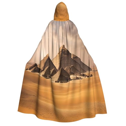 SDFHU Pyramids of Egypt Print Hooded Cloak for All Unisex Cosplay Costume Halloween Decoration Carnival Supplies von SDFHU