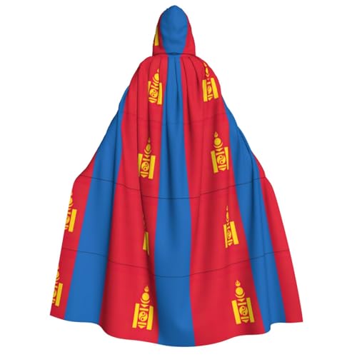 SDFHU Umhang mit Kapuze und Aufdruck der mongolischen Flagge, Unisex, Cosplay, Kostüm, Halloween, Dekoration, Karnevalsbedarf von SDFHU