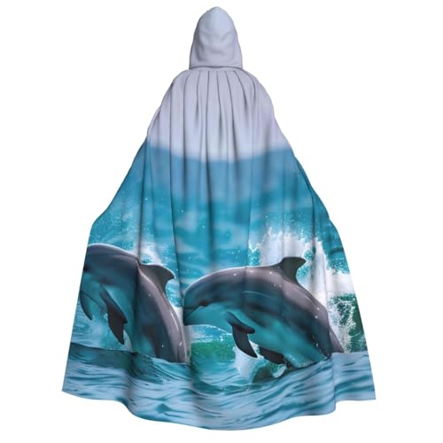 SDFHU Umhang mit Kapuze und Delfinen im Meer, Unisex, Cosplay, Kostüm, Halloween, Dekoration, Karnevalsbedarf von SDFHU