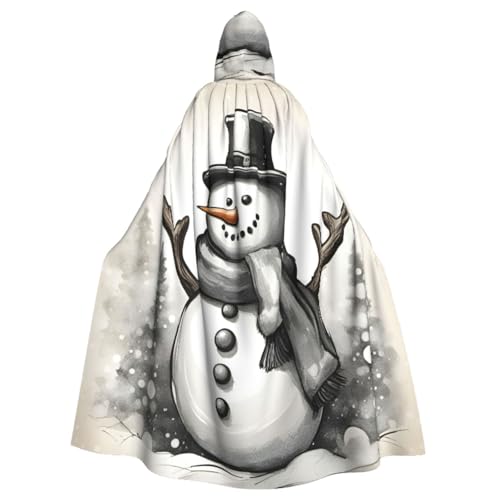 SDFHU Weihnachtlicher Schneemann-Umhang mit Kapuze, 1 Druck, für Erwachsene, stilvoller Umhang für Karneval, Motto-Partys, Cosplays von SDFHU