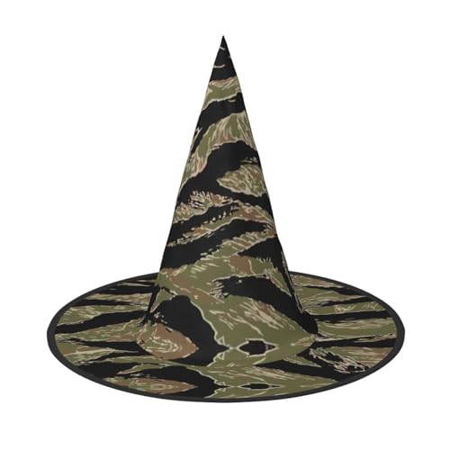 Tiger Stripe Camo Print Party Hut Halloween Karneval Hexen Hüte für Mottopartys Cosplay Urlaub Dekor von SDFHU