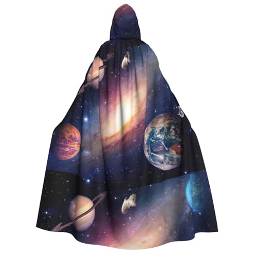 Universum Galaxie Weltraum Druck Kapuzenumhang für alle Unisex Cosplay Kostüm Halloween Dekoration Karneval Supplies von SDFHU