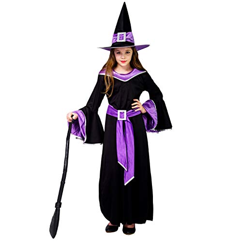 SEA HARE Halloween Girl's Glamour Hexenkleid (Violett, L :10-12 Jahre) von SEA HARE