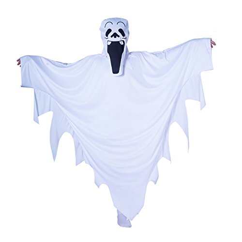 SEA HARE Kind weiß Halloween Cape Ghost Kostüm (M :7-9 Jahre) von SEA HARE